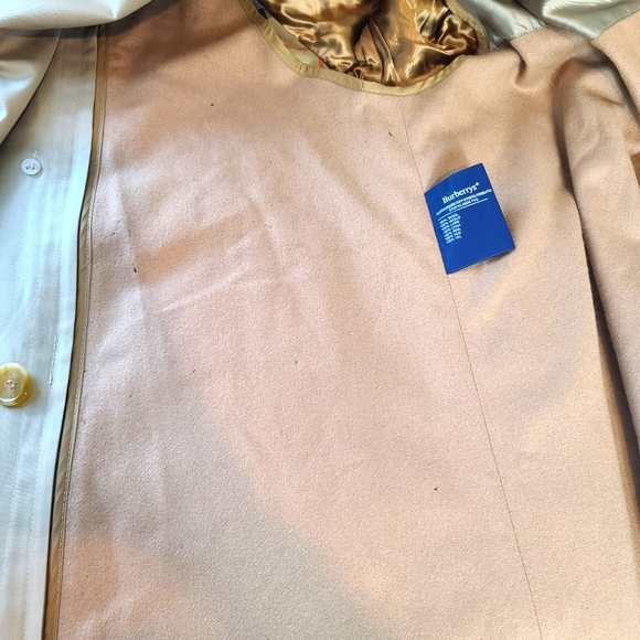 Burberry Women’s Vintage Tan Nova Check Trench Coat–Wool Lined–Size 14 XX-Long - Picture 7 of 16
